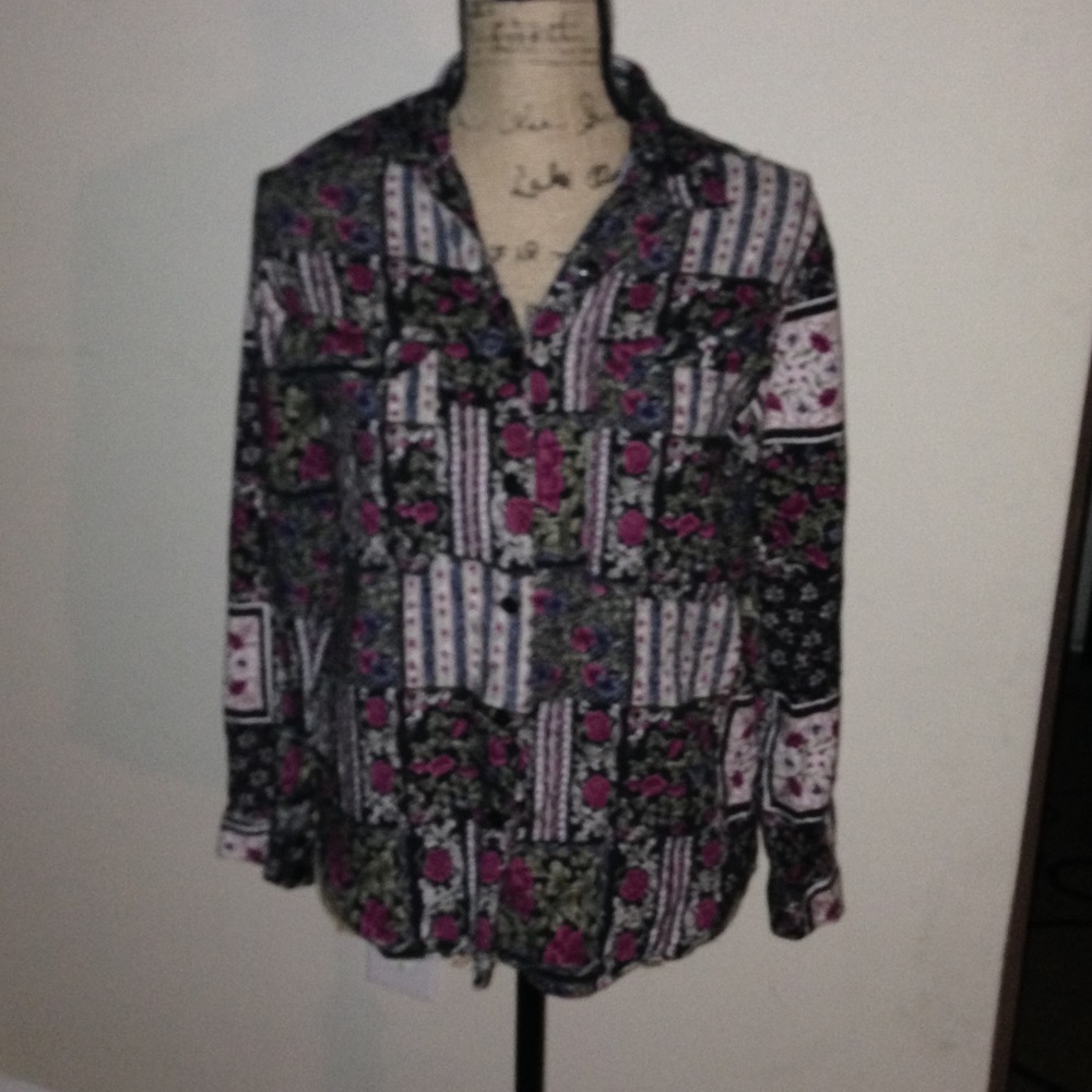 Stefano international flower and patch print shirt